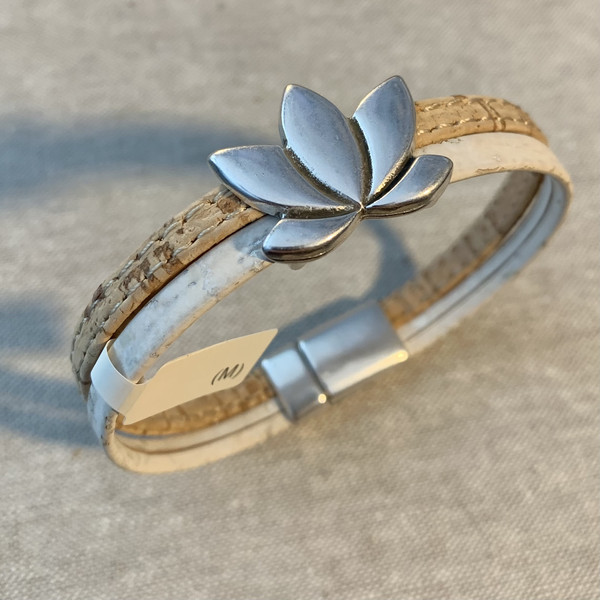 Cork Bracelet with Lotus