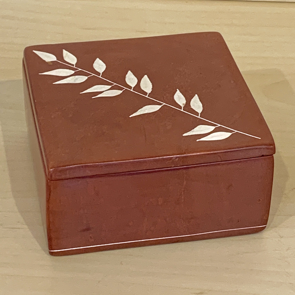 Soapstone Keepsake Box, Brown, 3 x 3 inches