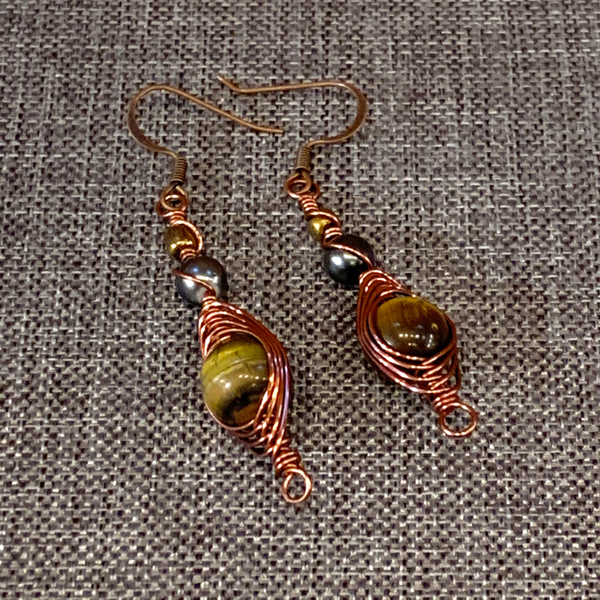 Copper Wire Earrings #3