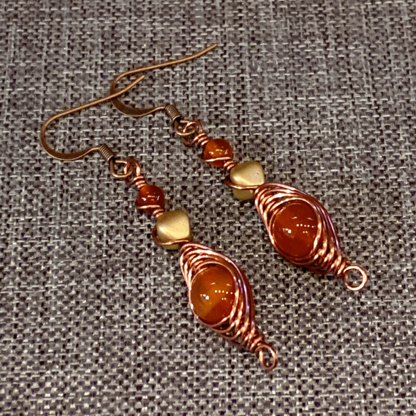 Copper Wire Earrings #4
