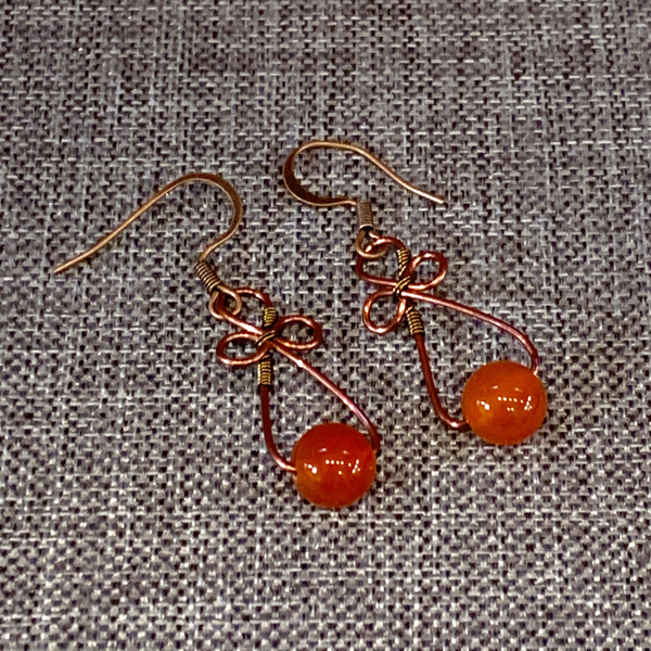 Copper Wire Earrings #7