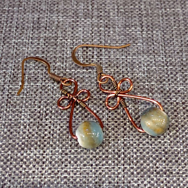 Copper Wire Earrings #9