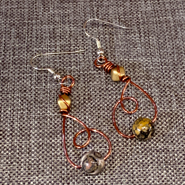 Copper Wire Earrings #10