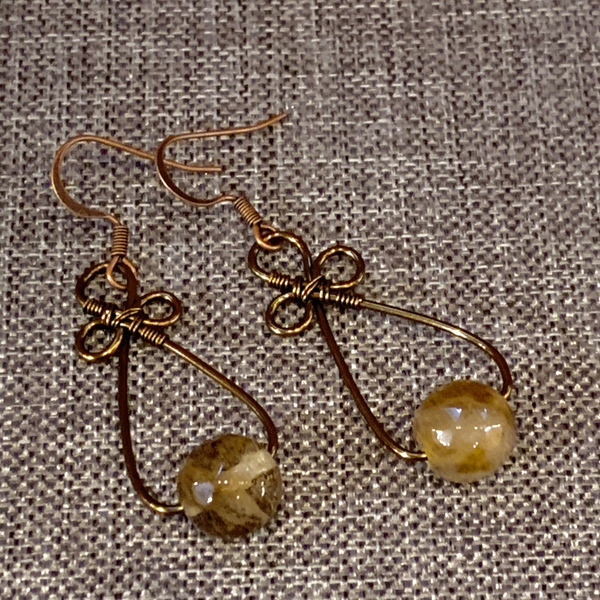 Copper Wire Earrings #13