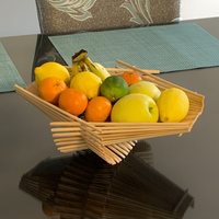 Chopstick Folding Basket - Medium - Dark Tea Stained