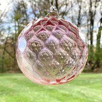NEW ITEM - Faceted Glass Ornament - Pink
