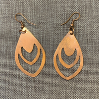Hand Sawn Copper Earrings #S1005