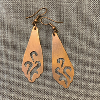Hand Sawn Copper Earrings #S1002