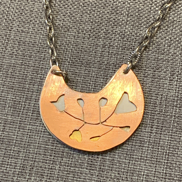 Hand Sawn Copper Necklace #1053