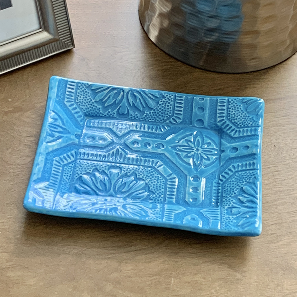 Ceramic Tray - Blue Tin Ceiling