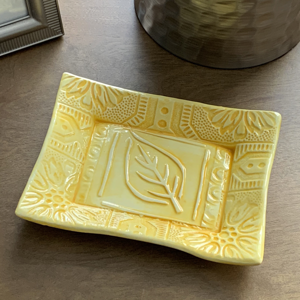 Ceramic Tray - Yellow Leaf