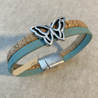 Cork Bracelet with Open Butterfly