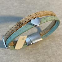 Cork Bracelet with Small Heart