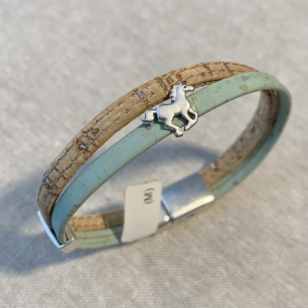 Cork Bracelet with Small Horse