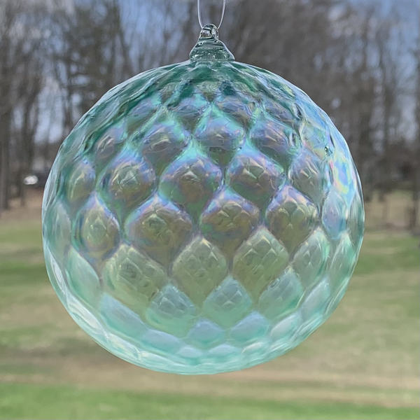 NEW ITEM - Faceted Glass Ornament - Green