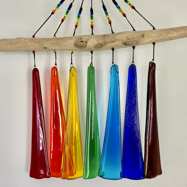 Glass Wind Chime - Rainbow (7 Piece)