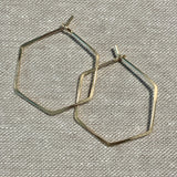 Hexagon Hoops - Gold Filled - Small (1")