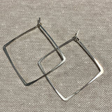 Square Hoops - Sterling Silver - Small (1")