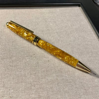 Hand Turned Gold Acrylic Mechanical Pencil - Style A